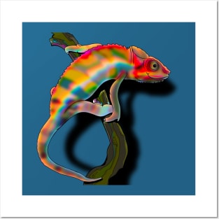 Panther chameleon Posters and Art